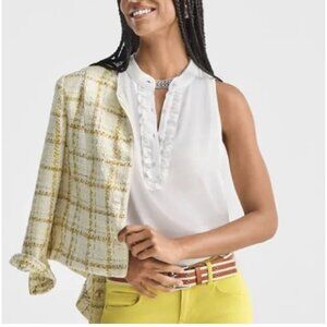 Cabi New NWOT Frill Top Blouse #6315 white with ruffle Size Small